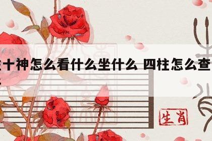 四柱十神怎么看什么坐什么 四柱怎么查十神例子