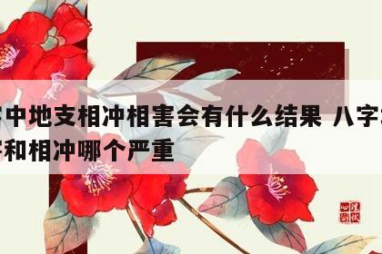 八字中地支相冲相害会有什么结果 八字地支相害和相冲哪个严重