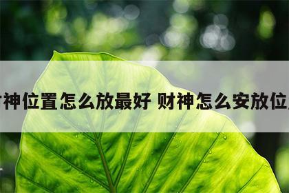 财神位置怎么放最好 财神怎么安放位置