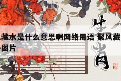 聚风藏水是什么意思啊网络用语 聚风藏气的房子图片
