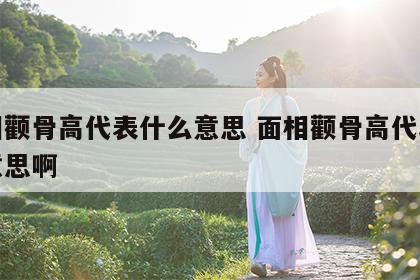 面相颧骨高代表什么意思 面相颧骨高代表什么意思啊