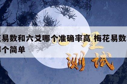 梅花易数和六爻哪个准确率高 梅花易数和六爻哪个简单