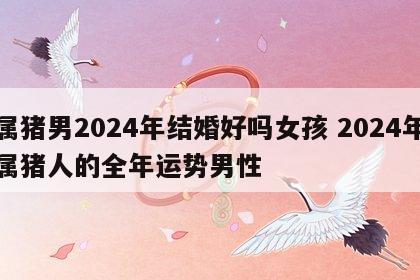 属猪男2024年结婚好吗女孩 2024年属猪人的全年运势男性