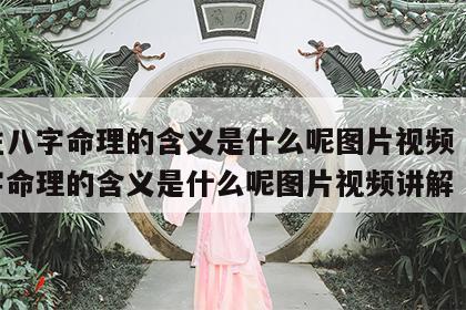四柱八字命理的含义是什么呢图片视频 四柱八字命理的含义是什么呢图片视频讲解