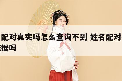 姓名配对真实吗怎么查询不到 姓名配对有科学依据吗