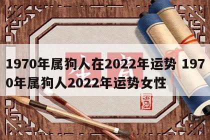 1970年属狗人在2022年运势 1970年属狗人2022年运势女性