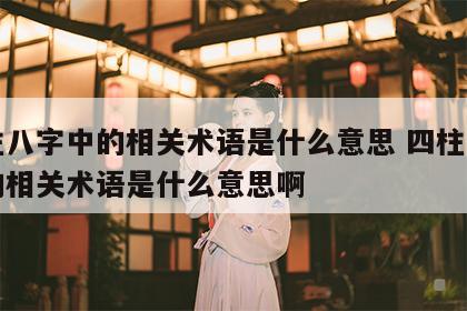 四柱八字中的相关术语是什么意思 四柱八字中的相关术语是什么意思啊