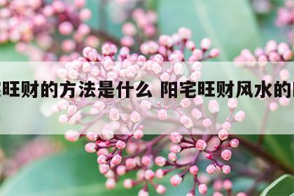 阳宅旺财的方法是什么 阳宅旺财风水的四大布局
