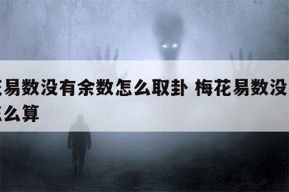 梅花易数没有余数怎么取卦 梅花易数没有余数怎么算