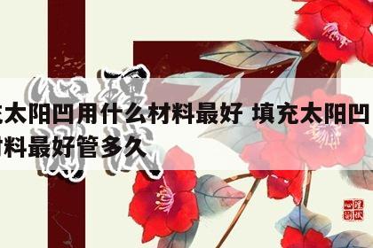 填充太阳凹用什么材料最好 填充太阳凹用什么材料最好管多久