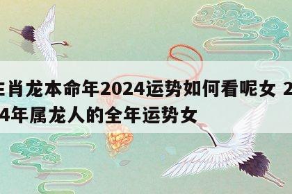 生肖龙本命年2024运势如何看呢女 2024年属龙人的全年运势女