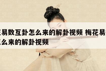 梅花易数互卦怎么来的解卦视频 梅花易数互卦怎么来的解卦视频