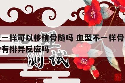 血型一样可以移植骨髓吗 血型不一样骨髓移植会有排异反应吗
