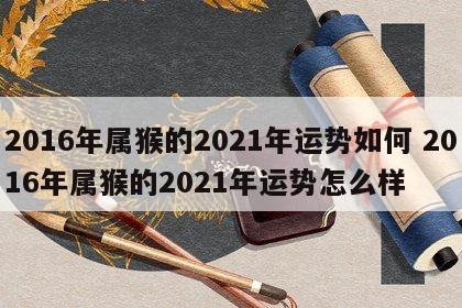 2016年属猴的2021年运势如何 2016年属猴的2021年运势怎么样