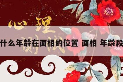 什么年龄在面相的位置 面相 年龄段