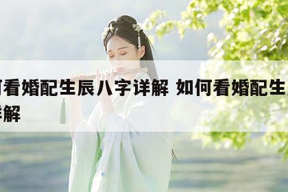 如何看婚配生辰八字详解 如何看婚配生辰八字详解