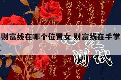 手相财富线在哪个位置女 财富线在手掌哪个部位