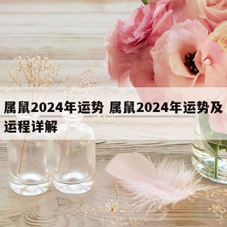 属鼠2024年运势 属鼠2024年运势及运程详解