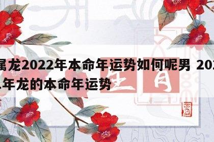 属龙2022年本命年运势如何呢男 2021年龙的本命年运势