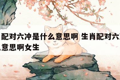 生肖配对六冲是什么意思啊 生肖配对六冲是什么意思啊女生
