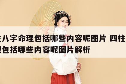 四柱八字命理包括哪些内容呢图片 四柱八字命理包括哪些内容呢图片解析