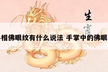 手相佛眼纹有什么说法 手掌中的佛眼纹