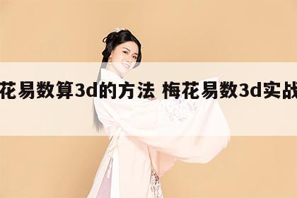 梅花易数算3d的方法 梅花易数3d实战案例