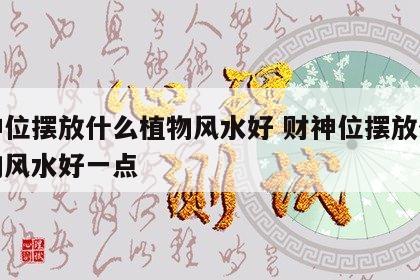 财神位摆放什么植物风水好 财神位摆放什么植物风水好一点