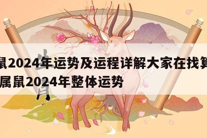 属鼠2024年运势及运程详解大家在找算命网 属鼠2024年整体运势