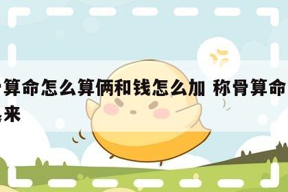 称骨算命怎么算俩和钱怎么加 称骨算命怎么加起来