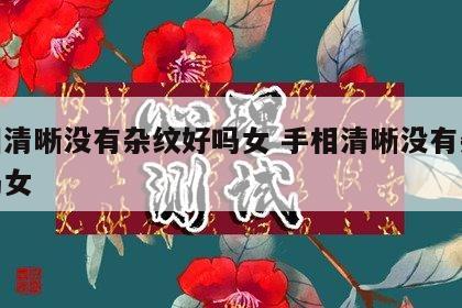 手相清晰没有杂纹好吗女 手相清晰没有杂纹好吗女