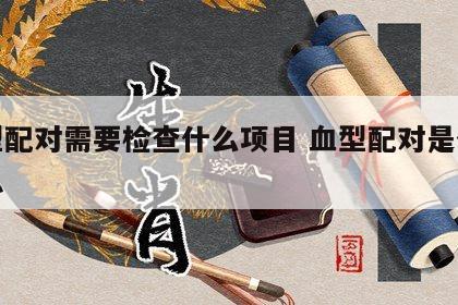 血型配对需要检查什么项目 血型配对是什么意思