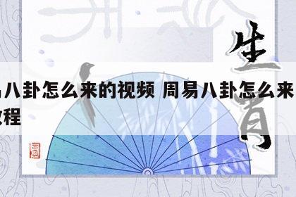周易八卦怎么来的视频 周易八卦怎么来的视频教程