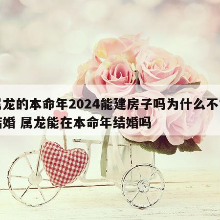属龙的本命年2024能建房子吗为什么不能结婚 属龙能在本命年结婚吗