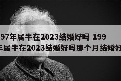 1997年属牛在2023结婚好吗 1997年属牛在2023结婚好吗那个月结婚好呢