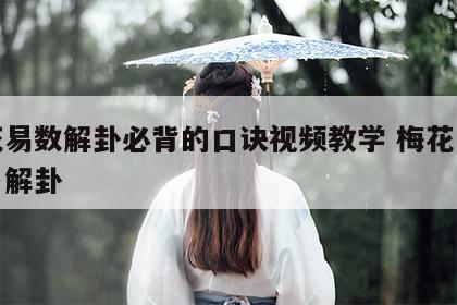 梅花易数解卦必背的口诀视频教学 梅花易数占卜解卦