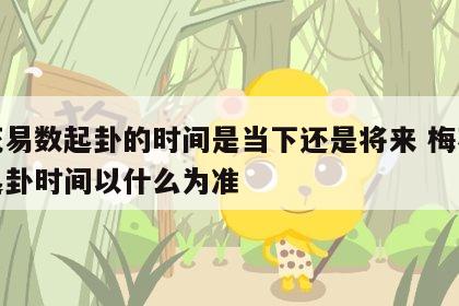 梅花易数起卦的时间是当下还是将来 梅花易数起卦时间以什么为准