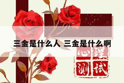 三金是什么人 三金是什么啊