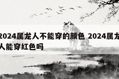 2024属龙人不能穿的颜色 2024属龙人能穿红色吗