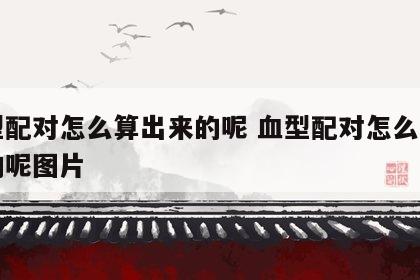 血型配对怎么算出来的呢 血型配对怎么算出来的呢图片