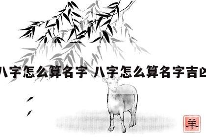 八字怎么算名字 八字怎么算名字吉凶