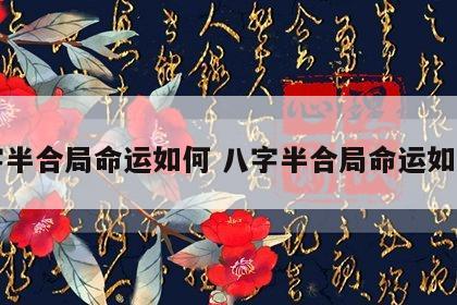 八字半合局命运如何 八字半合局命运如何看