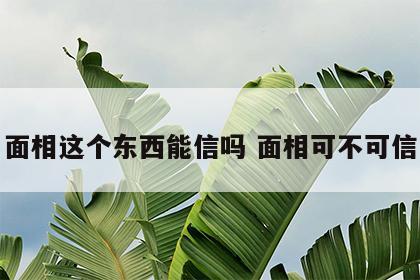 面相这个东西能信吗 面相可不可信