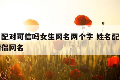 姓名配对可信吗女生网名两个字 姓名配对网名情侣网名