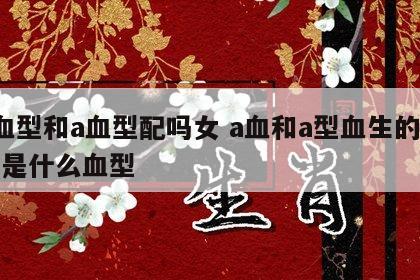 a血型和a血型配吗女 a血和a型血生的孩子是什么血型