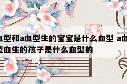 a血型和a血型生的宝宝是什么血型 a血和a型血生的孩子是什么血型的
