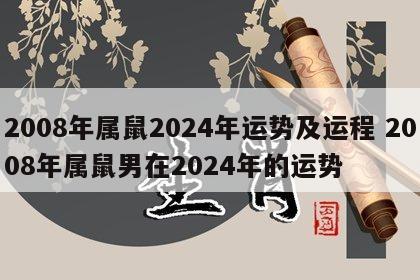 2008年属鼠2024年运势及运程 2008年属鼠男在2024年的运势