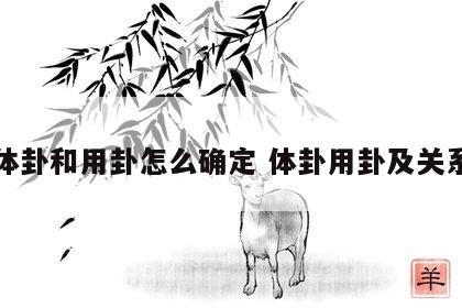 体卦和用卦怎么确定 体卦用卦及关系