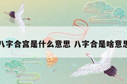 八字合宫是什么意思 八字合是啥意思