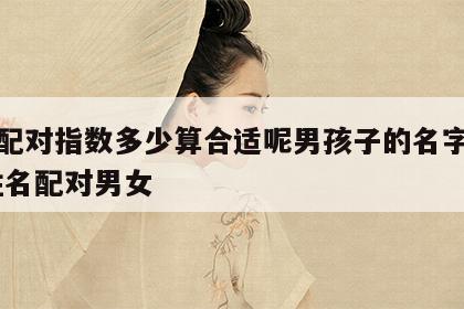 姓名配对指数多少算合适呢男孩子的名字怎么取 姓名配对男女